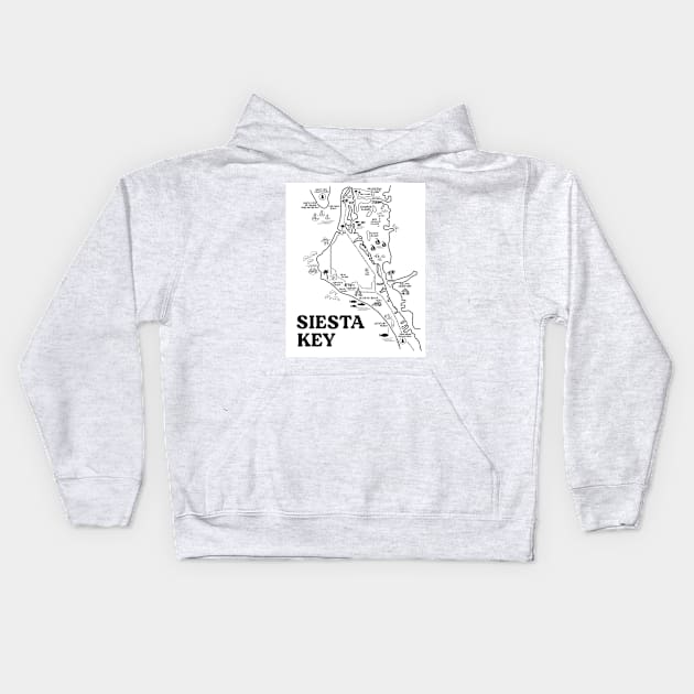 Siesta Key Map Art Kids Hoodie by fiberandgloss